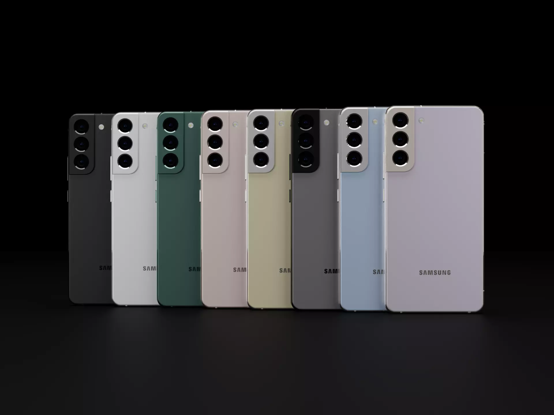 Samsung Galaxy S22 Plus in all Official Colors Low-poly 3D model_0