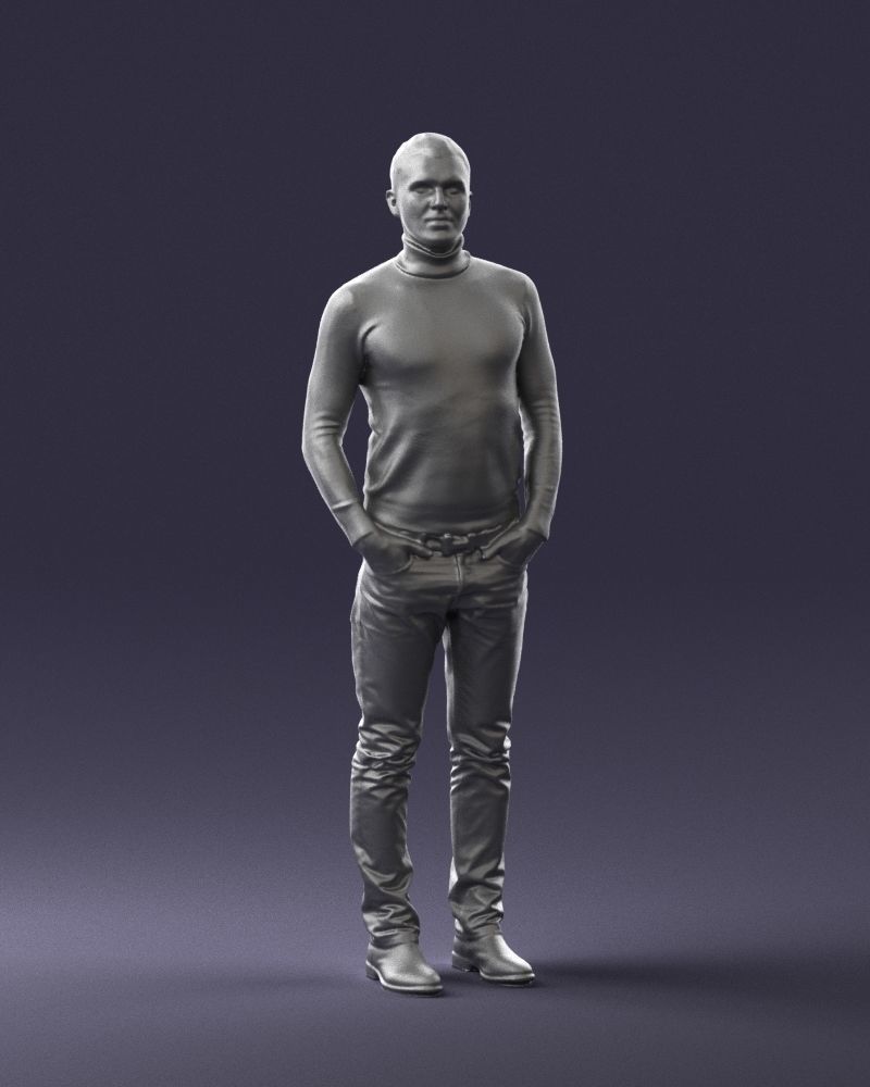 Man in a turtleneck and jeans 0363 3D Print Ready 3D print model_4