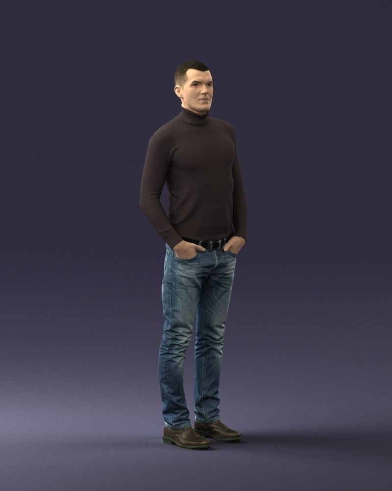 Man in a turtleneck and jeans 0363 3D Print Ready 3D print model_6