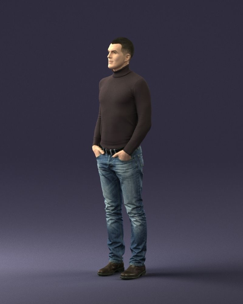 Man in a turtleneck and jeans 0363 3D Print Ready 3D print model_27