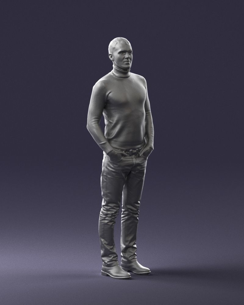 Man in a turtleneck and jeans 0363 3D Print Ready 3D print model_7