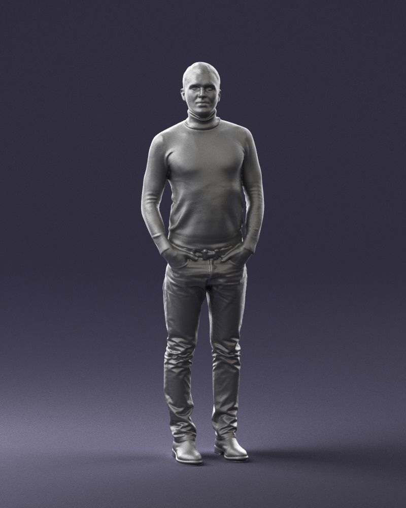 Man in a turtleneck and jeans 0363 3D Print Ready 3D print model_37