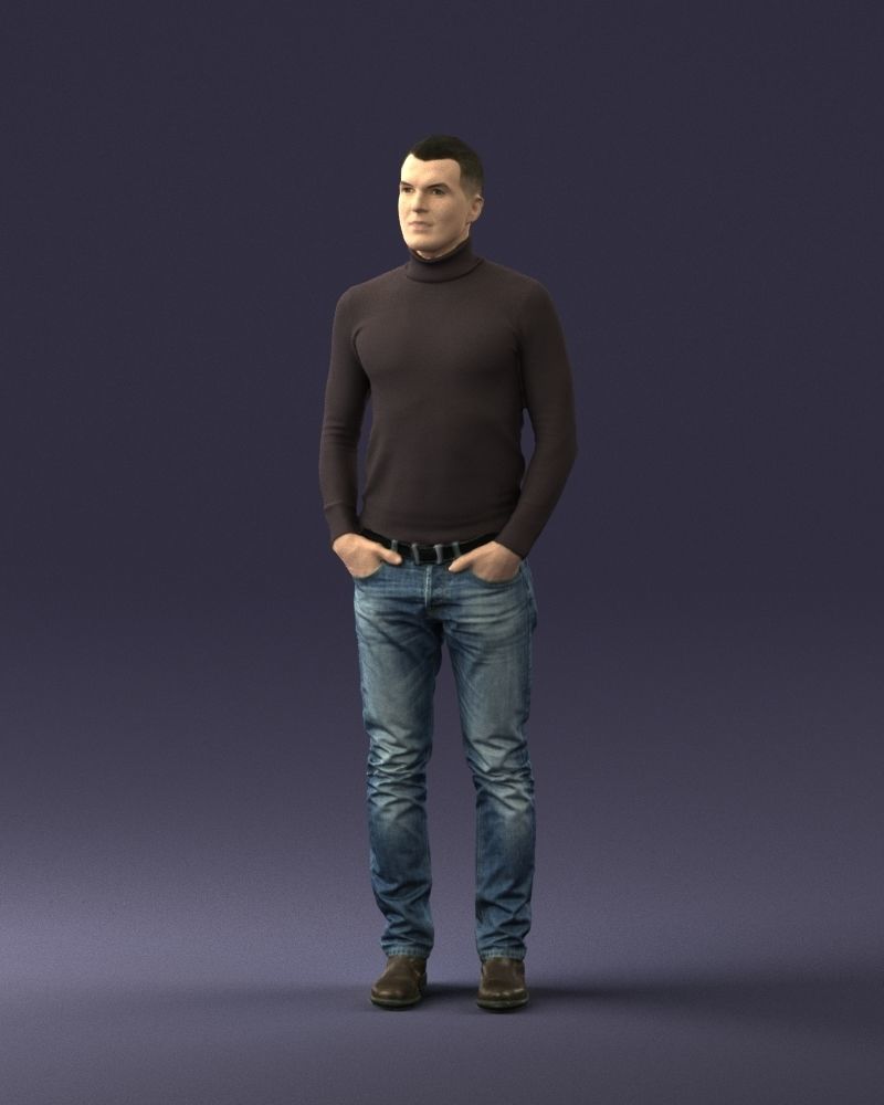 Man in a turtleneck and jeans 0363 3D Print Ready 3D print model_30