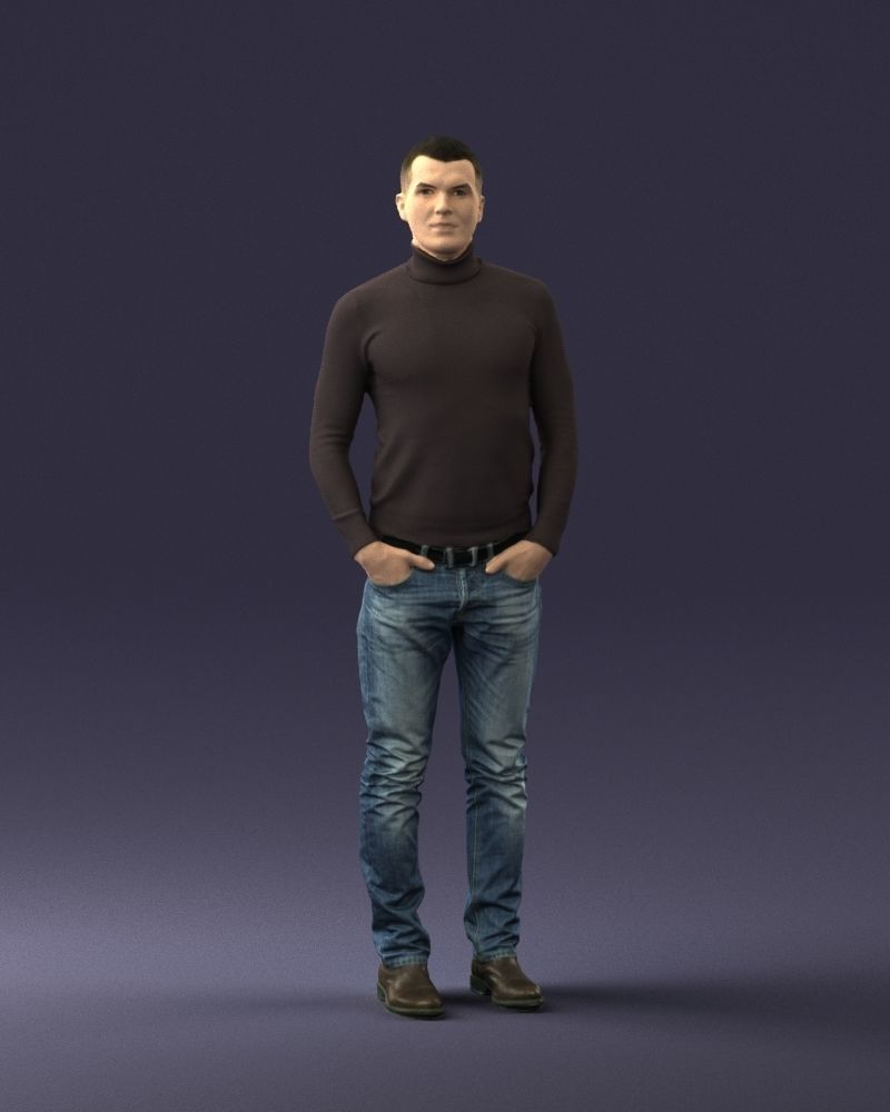 Man in a turtleneck and jeans 0363 3D Print Ready 3D print model_36