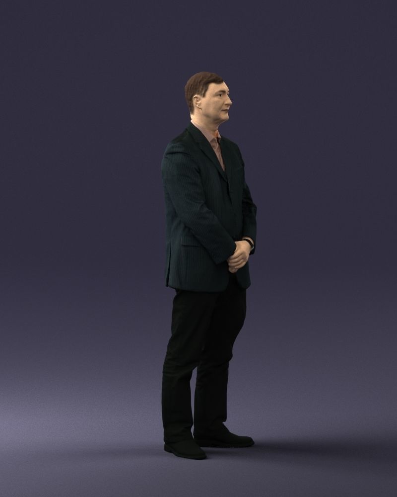 Man dark striped suit 0502 3D model_30