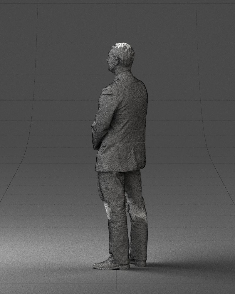 Man dark striped suit 0502 3D model_14