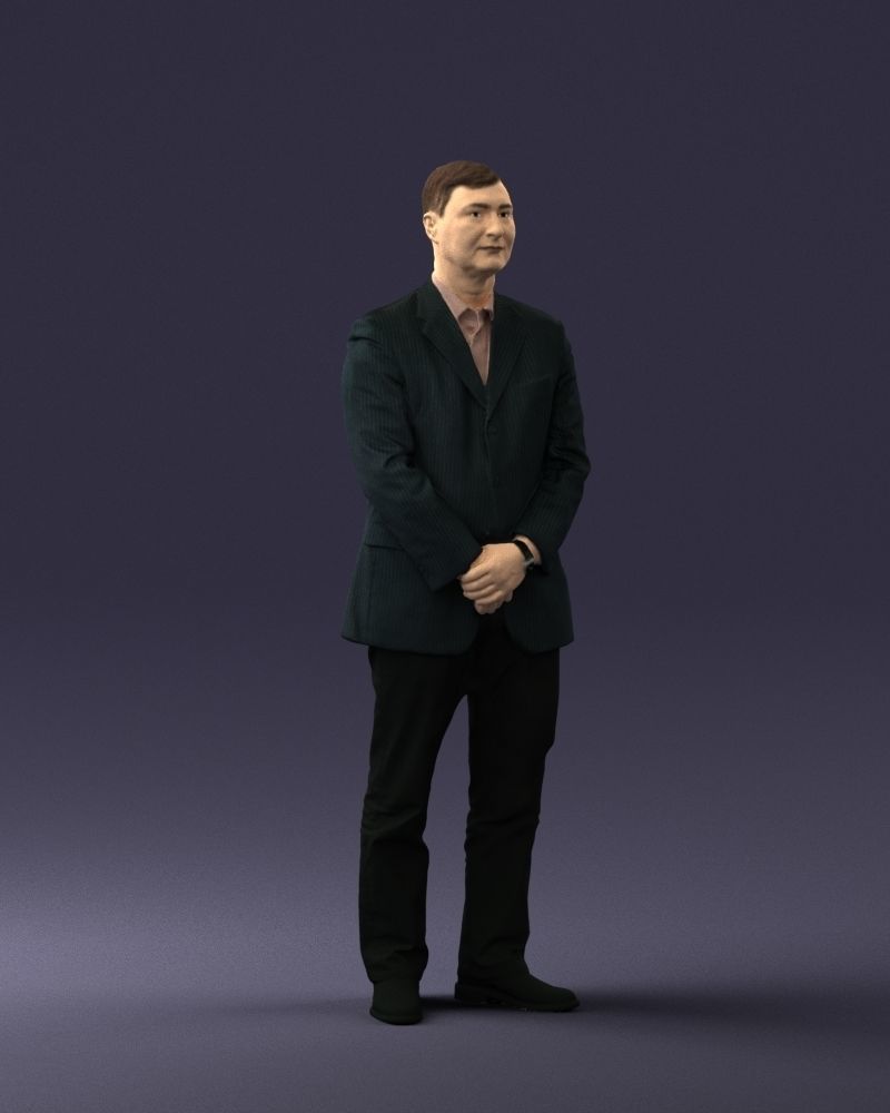 Man dark striped suit 0502 3D model_33