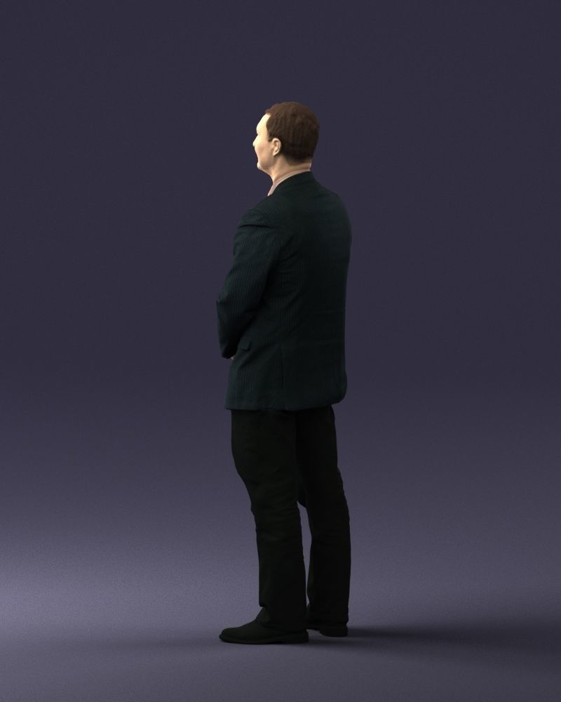 Man dark striped suit 0502 3D model_12