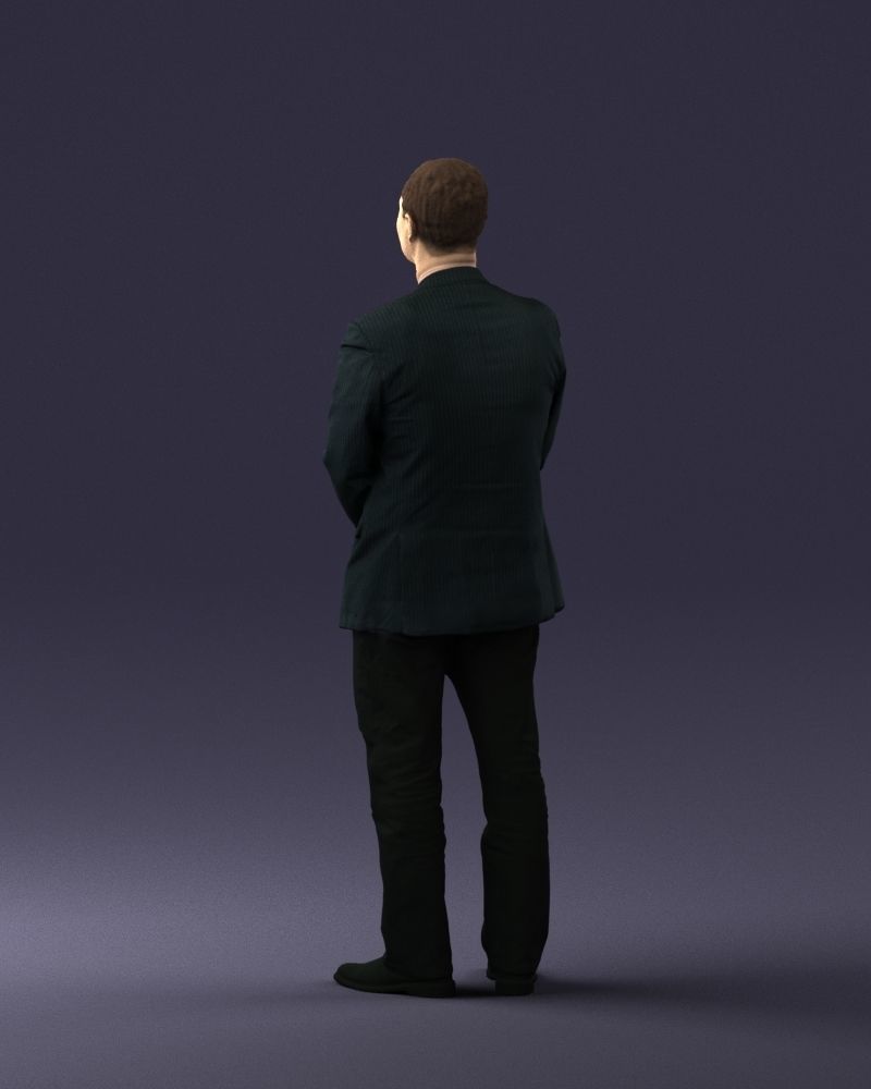 Man dark striped suit 0502 3D model_15