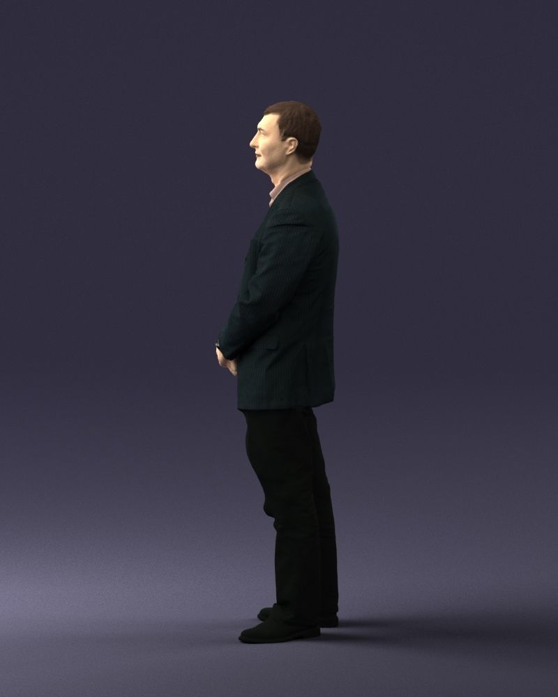 Man dark striped suit 0502 3D model_9