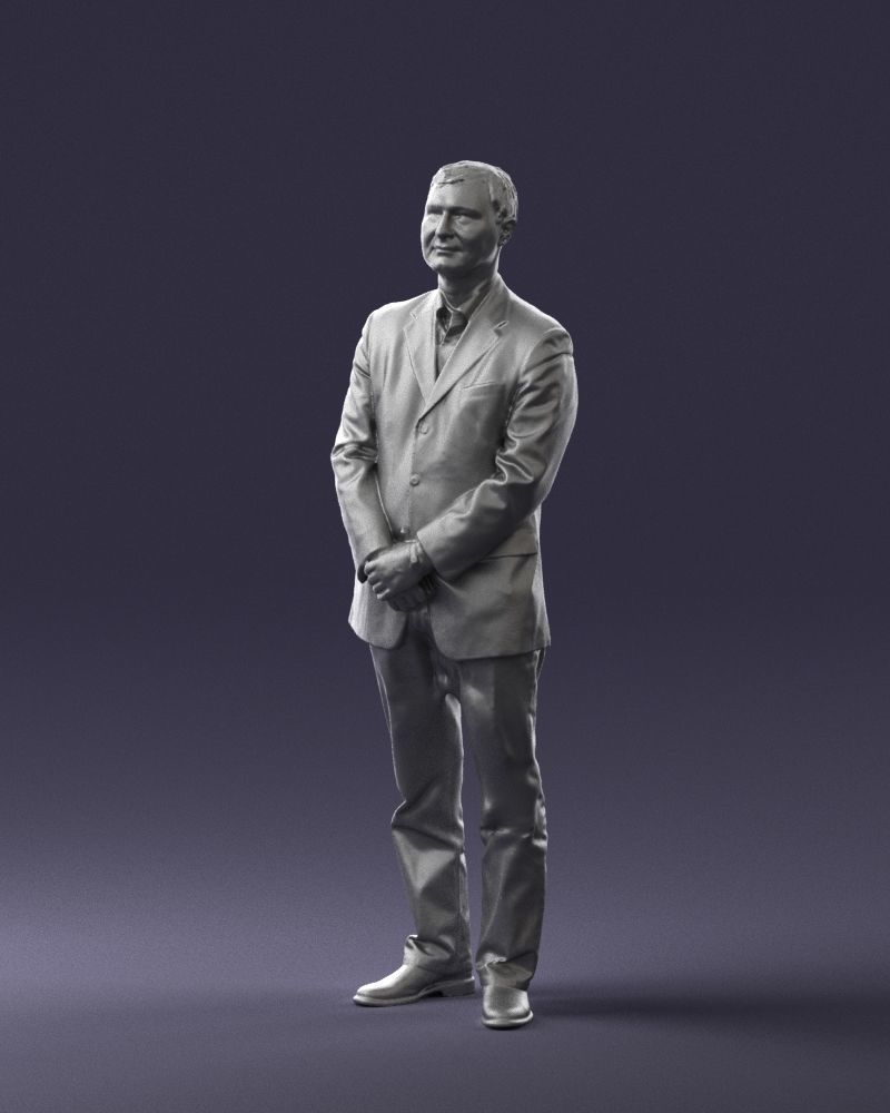 Man dark striped suit 0502 3D model_4