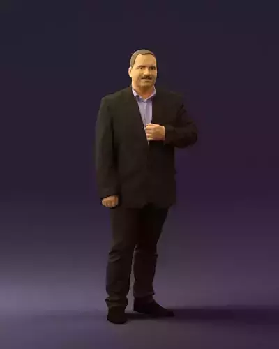 Man in dark gray suit 0568 3D Print Ready