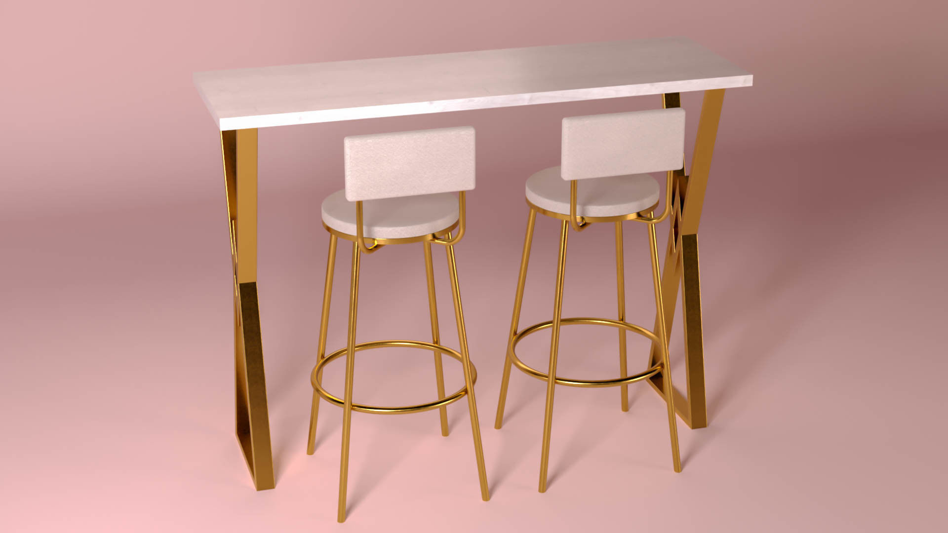 Bar table and Bar stool Free 3D model_2