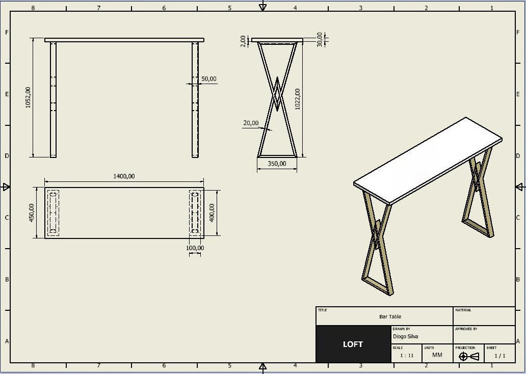 Bar table and Bar stool Free 3D model_3