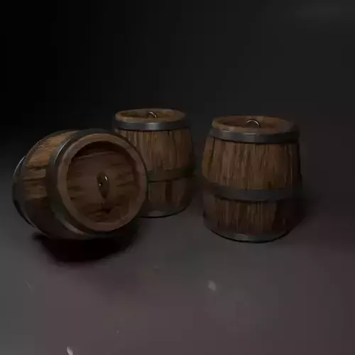 Barrels three wooden - three wooden