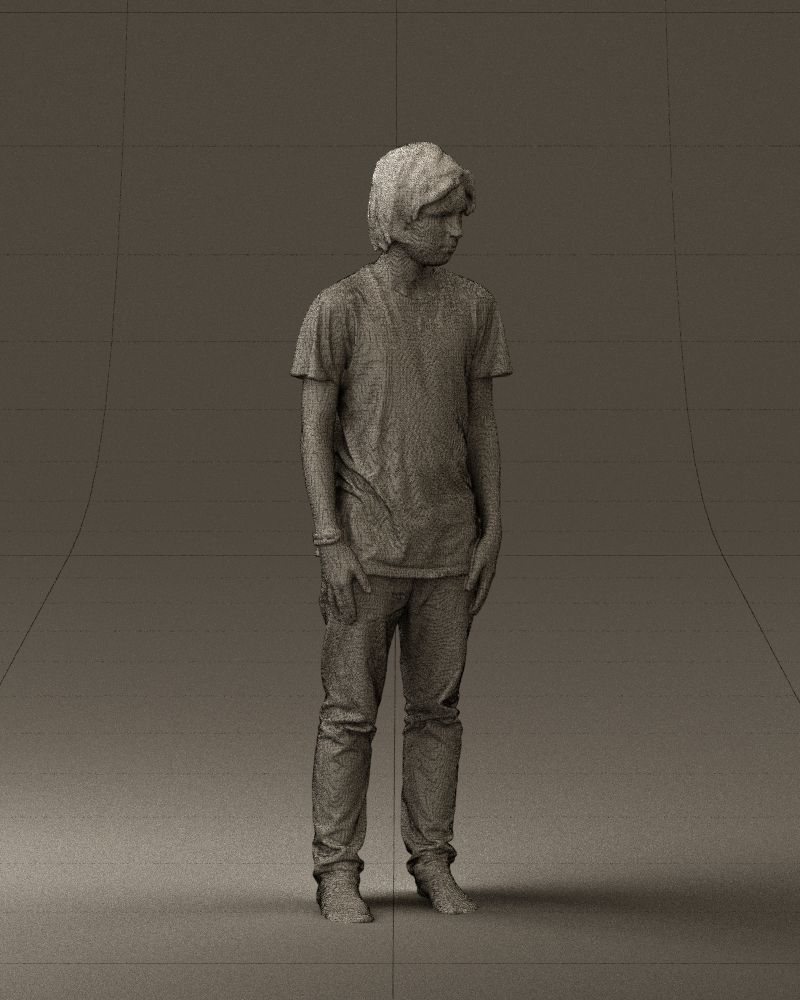 Junior in blue shirt jeans 0589 3D Print Ready 3D print model_8