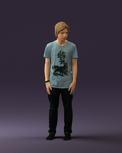 Junior in blue shirt jeans 0589 3D Print Ready 3D print model