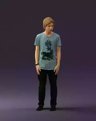 Junior in blue shirt jeans 0589 3D Print Ready 3D print model