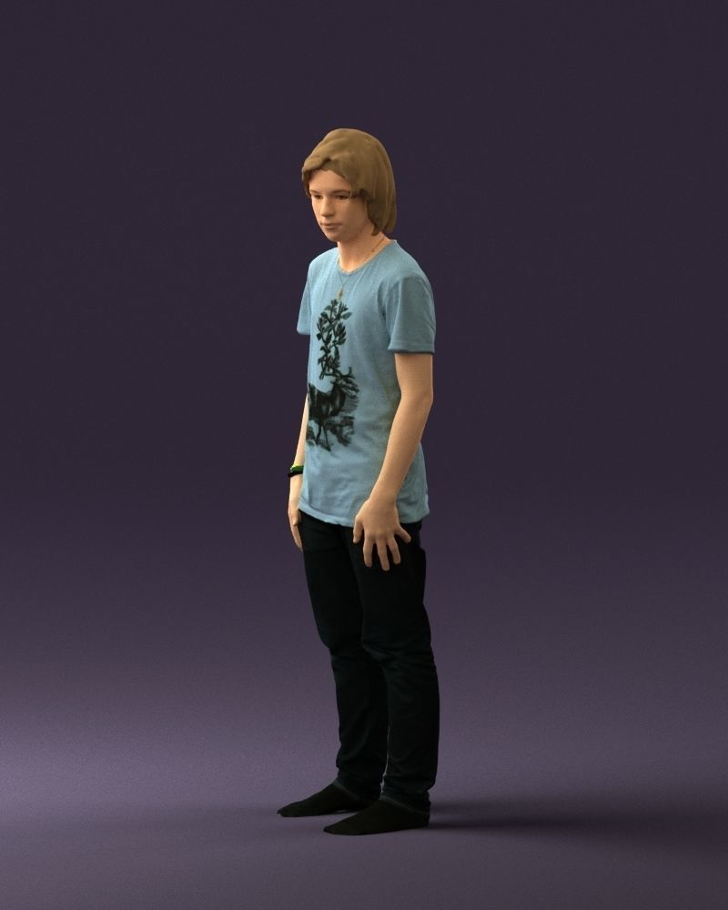 Junior in blue shirt jeans 0589 3D Print Ready 3D print model_27