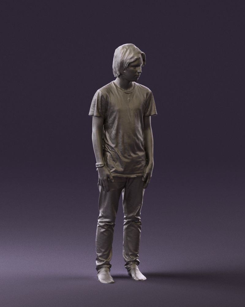 Junior in blue shirt jeans 0589 3D Print Ready 3D print model_7