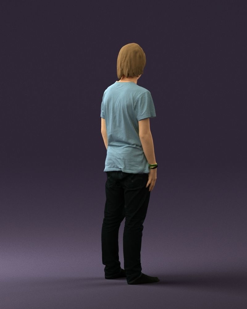 Junior in blue shirt jeans 0589 3D Print Ready 3D print model_15
