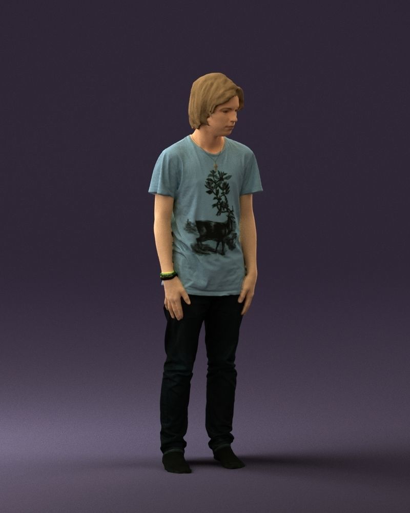 Junior in blue shirt jeans 0589 3D Print Ready 3D print model_6