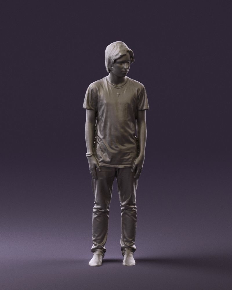 Junior in blue shirt jeans 0589 3D Print Ready 3D print model_4