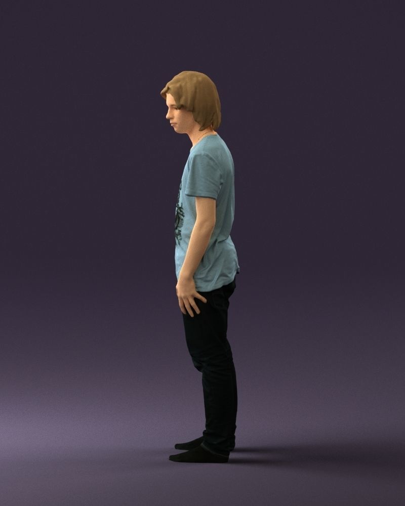 Junior in blue shirt jeans 0589 3D Print Ready 3D print model_24