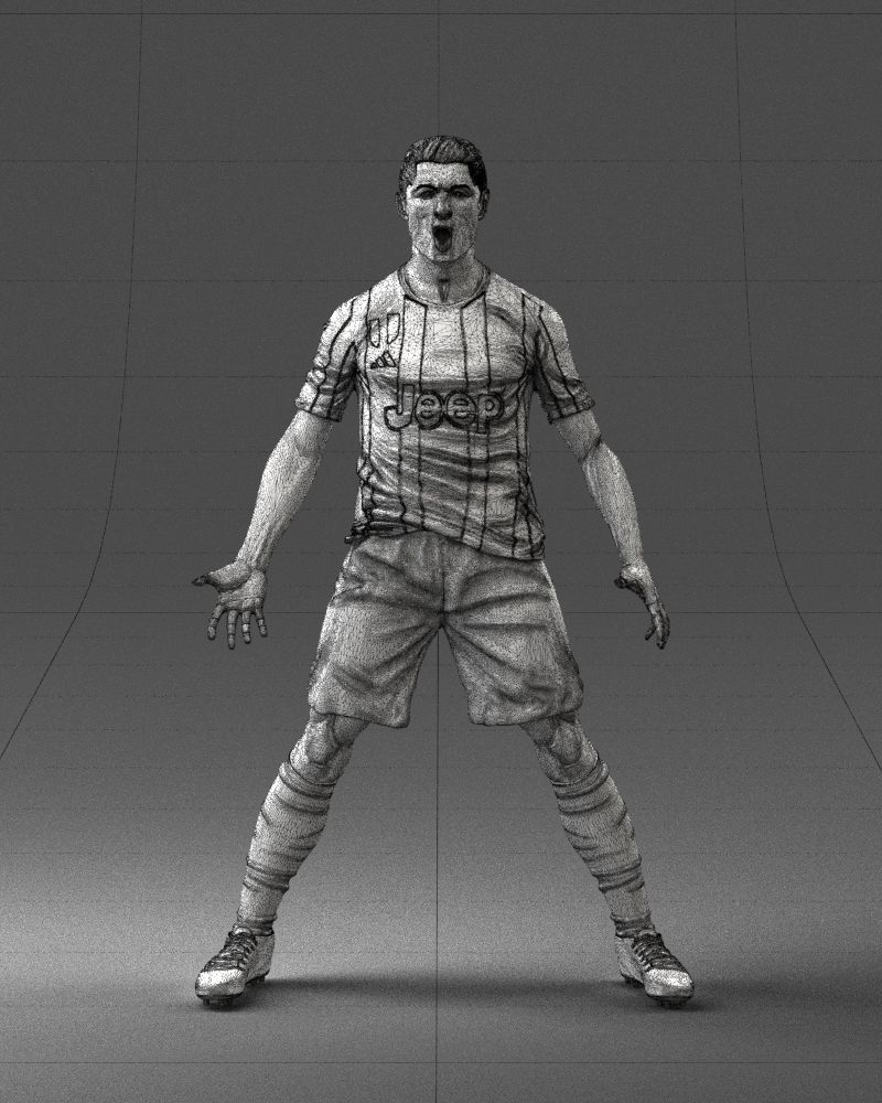 000226 Soccer Player in Celebration Pose 1123 3dp 3D print model_2