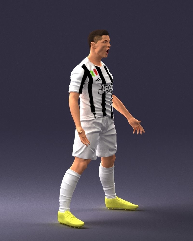000226 Soccer Player in Celebration Pose 1123 3dp 3D print model_9