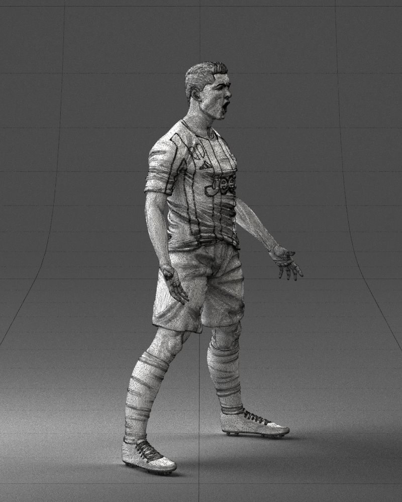 000226 Soccer Player in Celebration Pose 1123 3dp 3D print model_11
