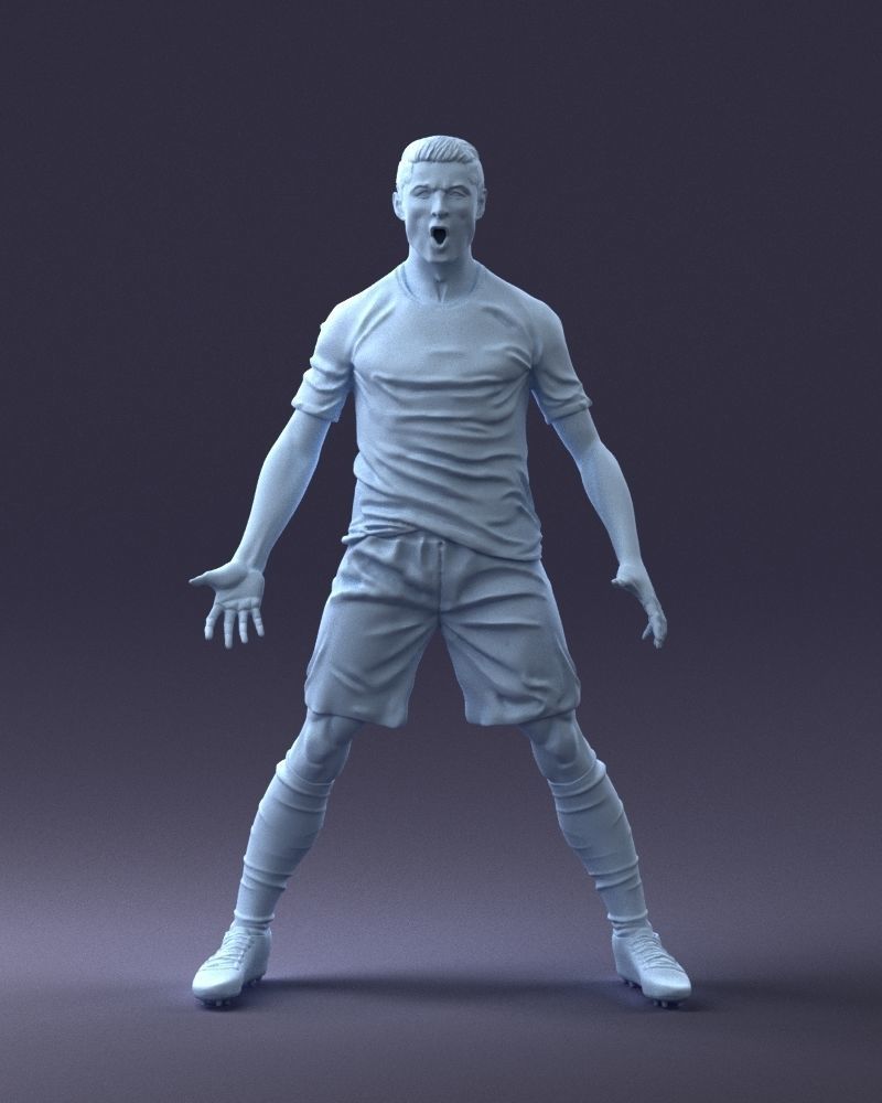 000226 Soccer Player in Celebration Pose 1123 3dp 3D print model_1