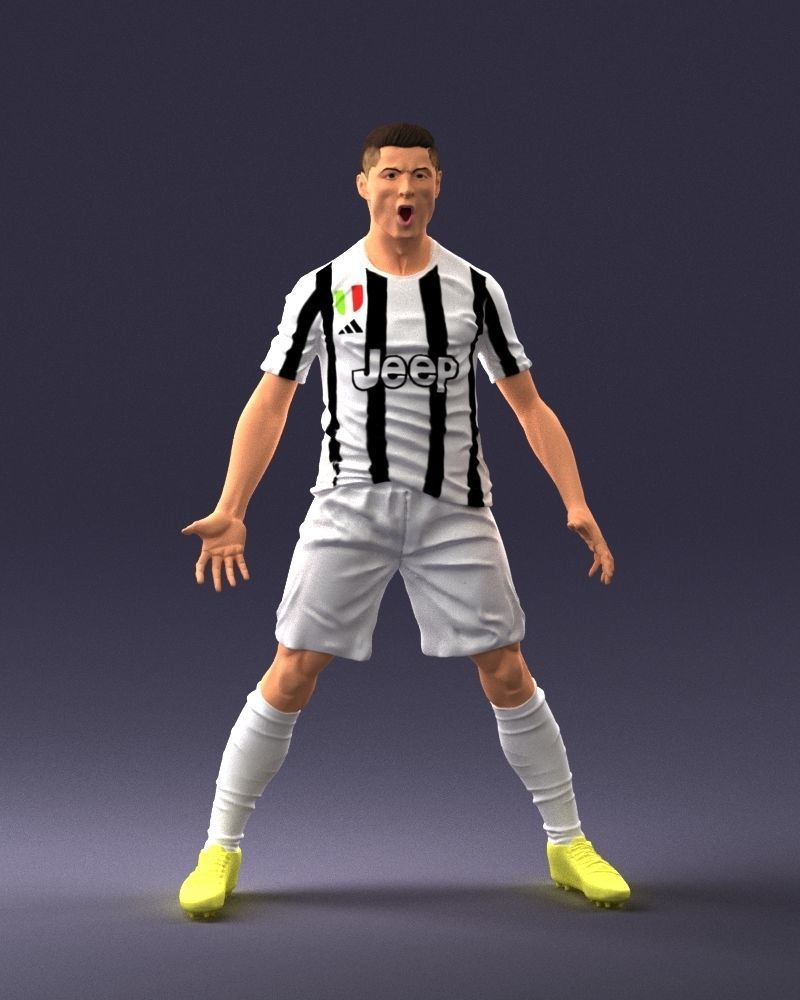 000226 Soccer Player in Celebration Pose 1123 3dp 3D print model_3