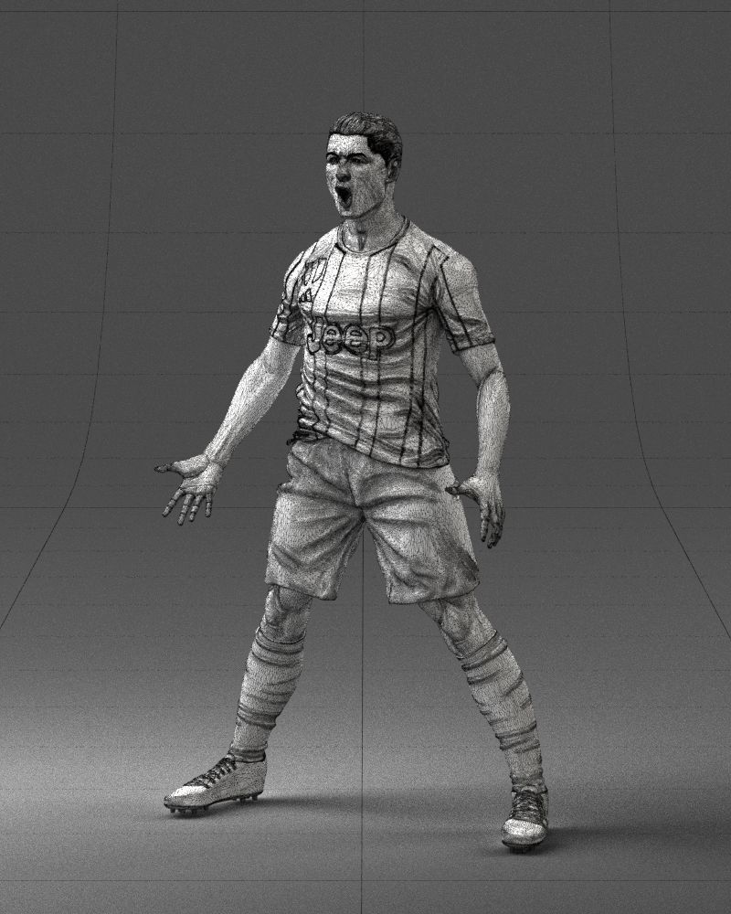 000226 Soccer Player in Celebration Pose 1123 3dp 3D print model_32