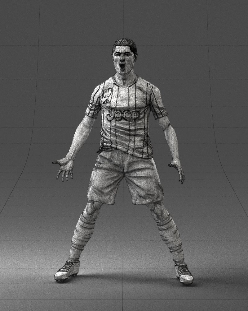 000226 Soccer Player in Celebration Pose 1123 3dp 3D print model_35