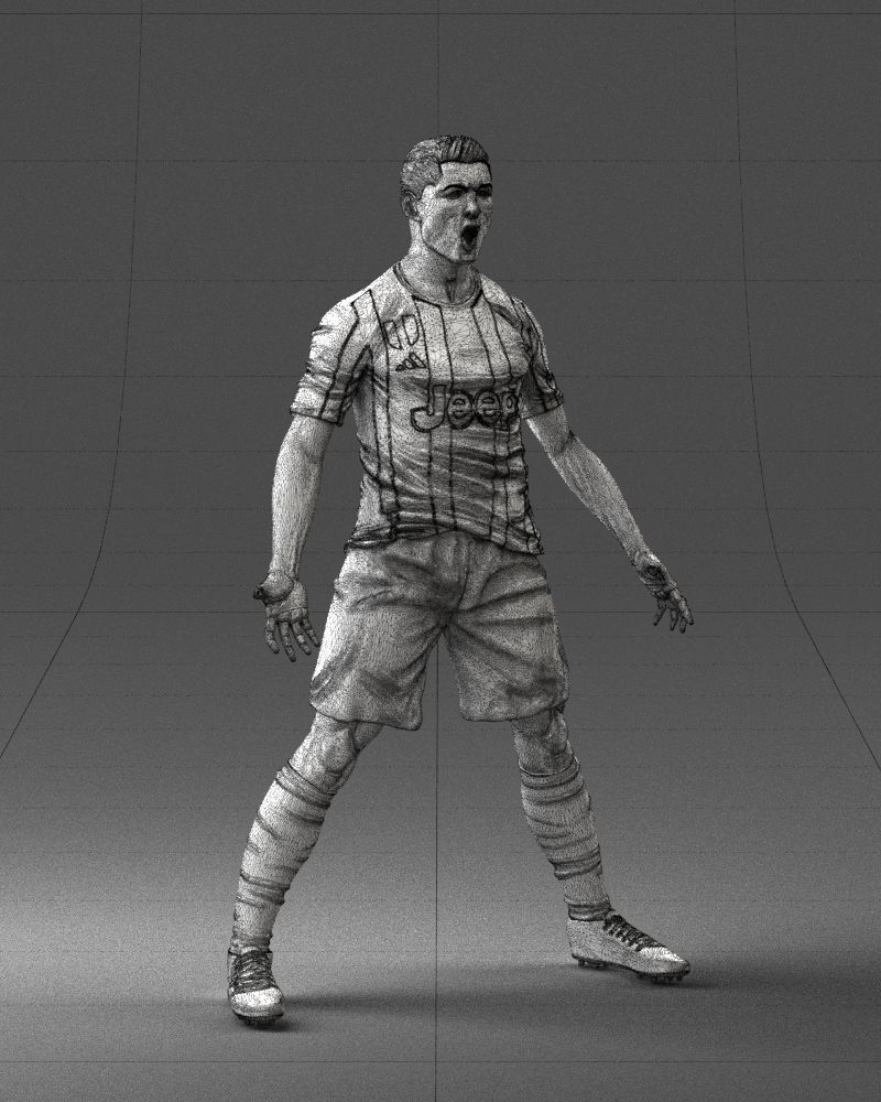000226 Soccer Player in Celebration Pose 1123 3dp 3D print model_8