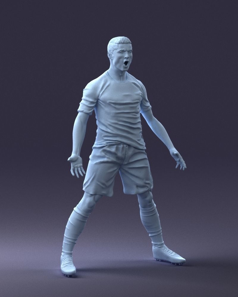 000226 Soccer Player in Celebration Pose 1123 3dp 3D print model_7