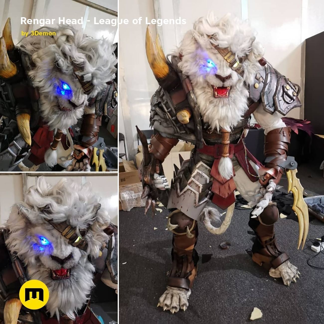 Rengar Head - League of Legends 3D print model_21