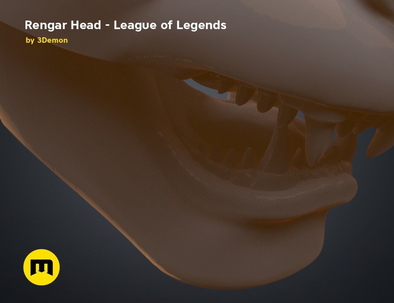 Rengar Head - League of Legends 3D print model_15