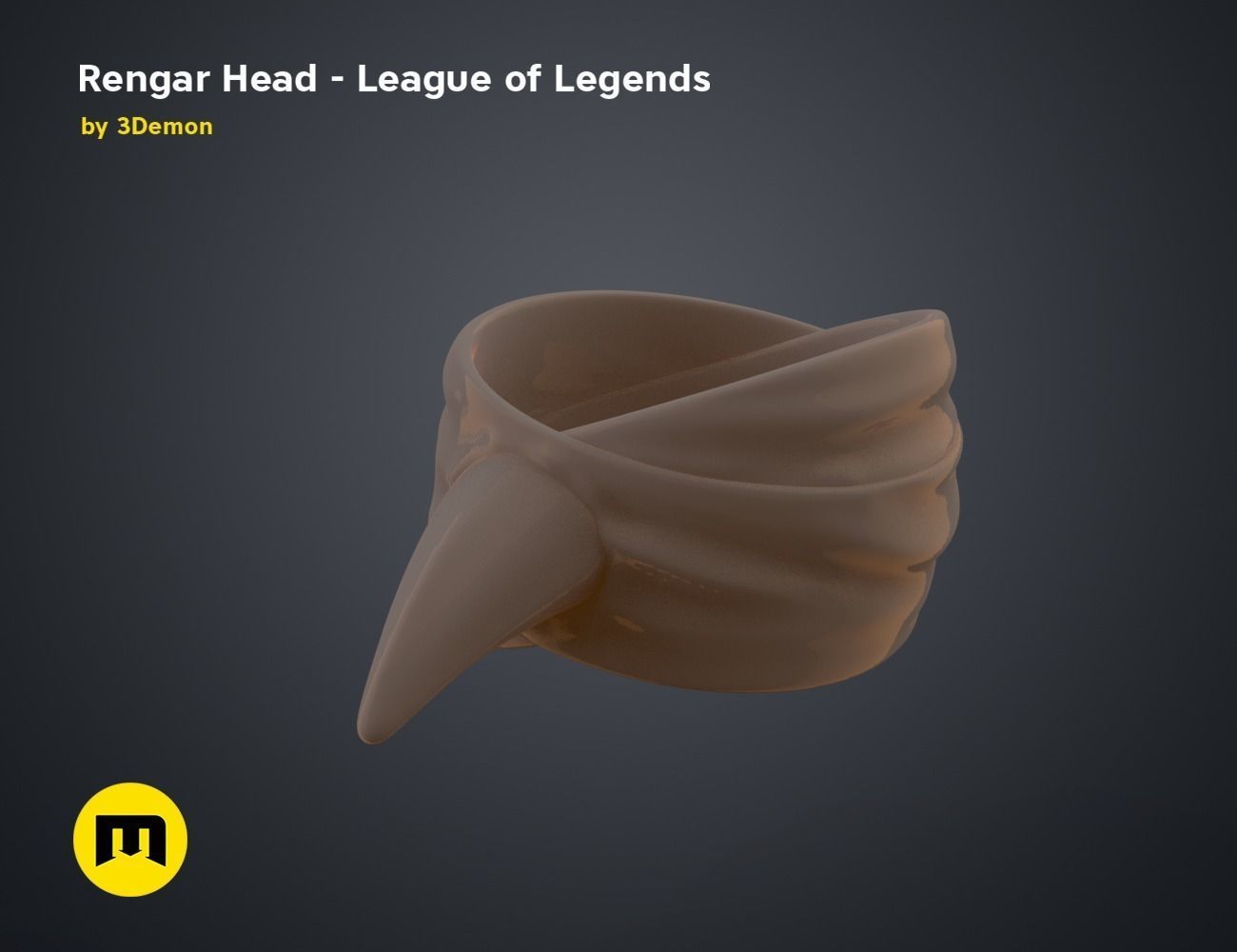 Rengar Head - League of Legends 3D print model_13