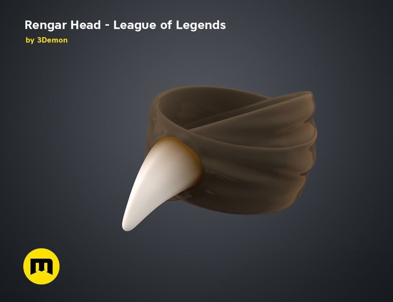 Rengar Head - League of Legends 3D print model_4