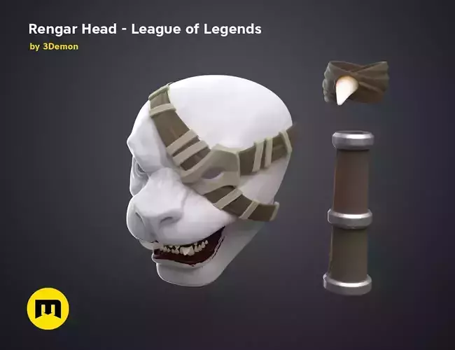 Rengar Head - League of Legends 3D print model
