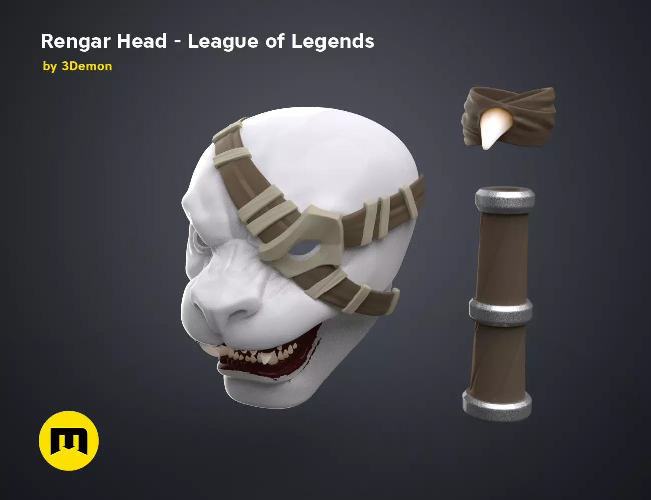 Rengar Head - League of Legends 3D print model_0