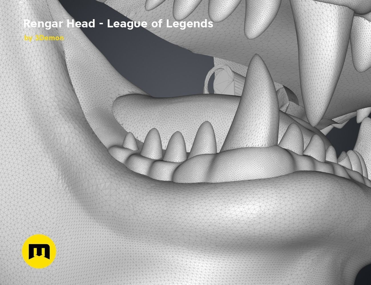Rengar Head - League of Legends 3D print model_18