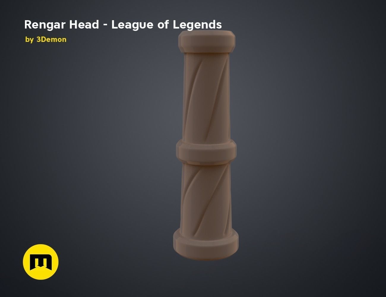 Rengar Head - League of Legends 3D print model_12