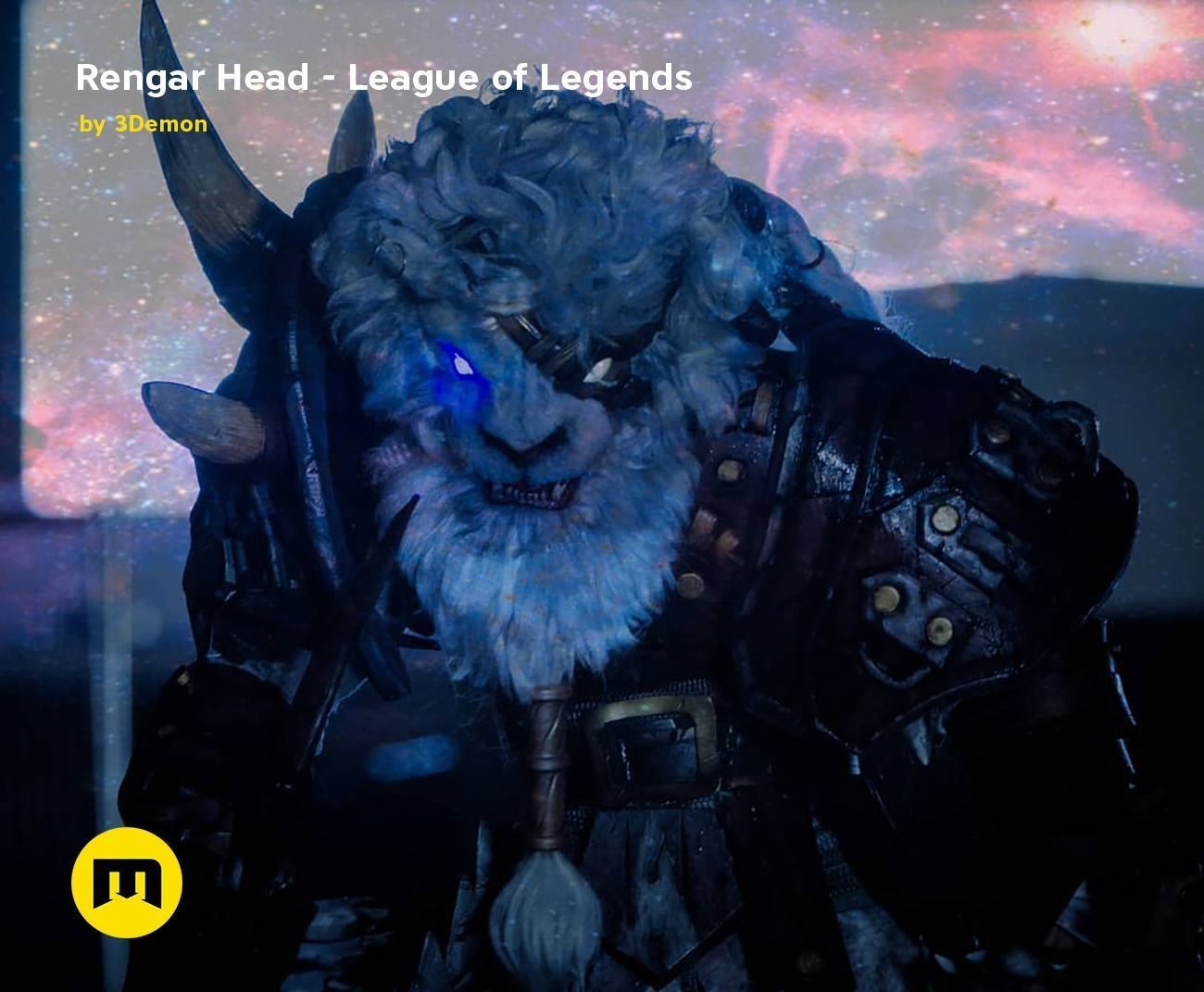 Rengar Head - League of Legends 3D print model_2