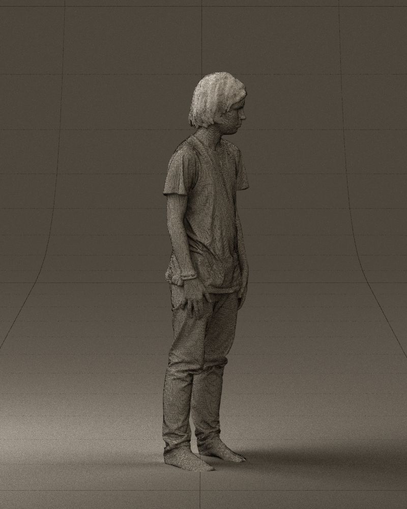 Junior in blue shirt jeans 0589 3D model_11