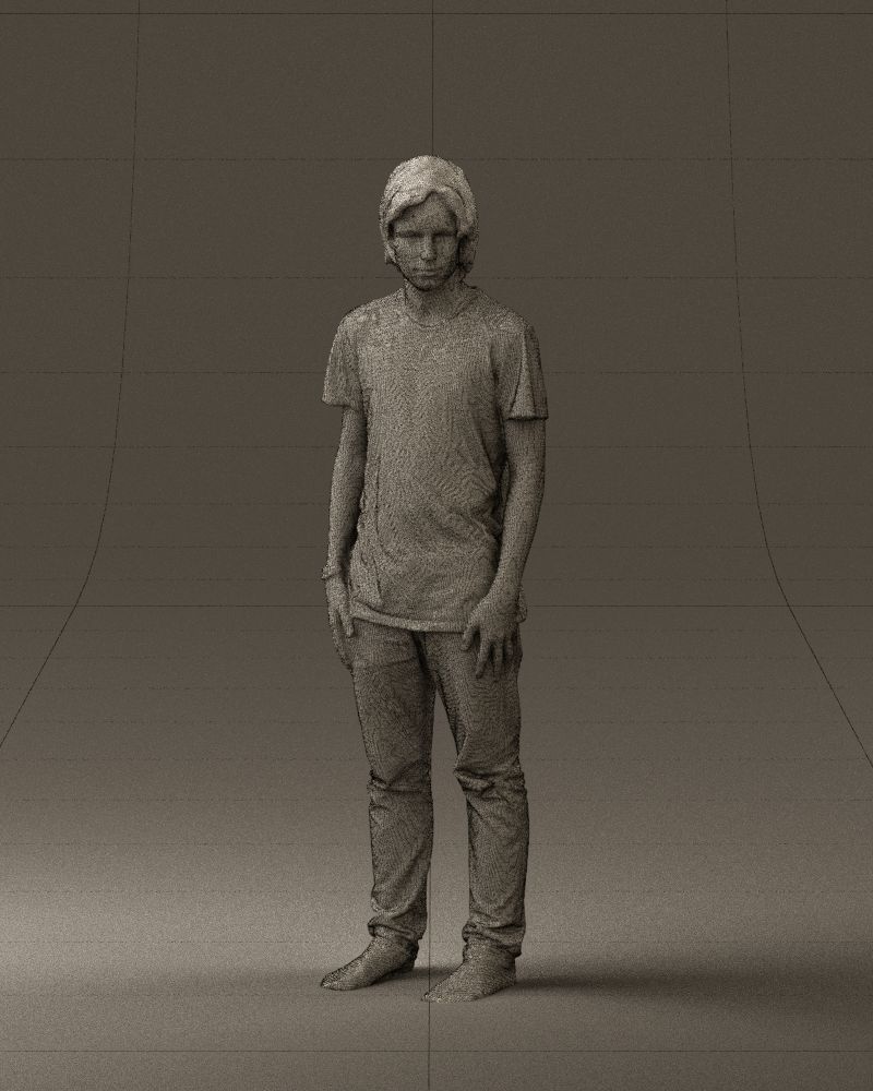 Junior in blue shirt jeans 0589 3D model_32