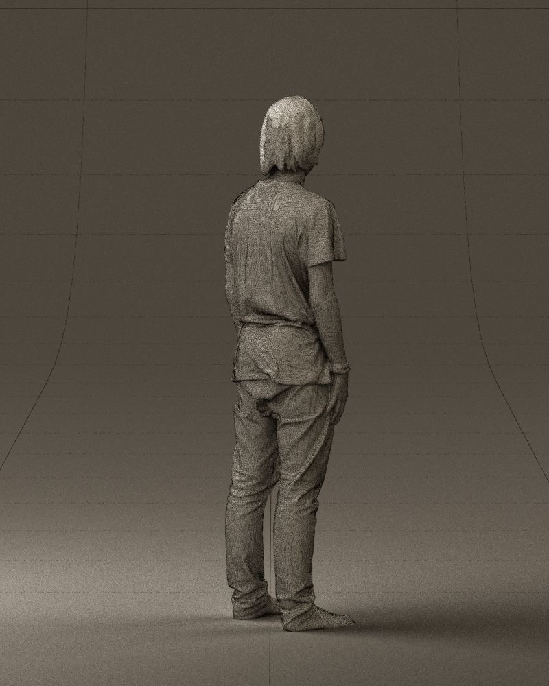 Junior in blue shirt jeans 0589 3D model_17