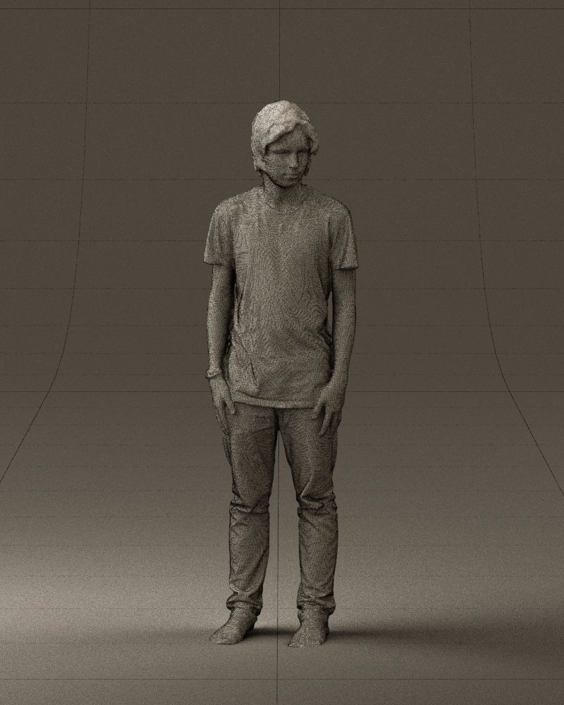 Junior in blue shirt jeans 0589 3D model_35